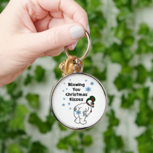 Porte-clés En vous envoyant des baisers de Noël