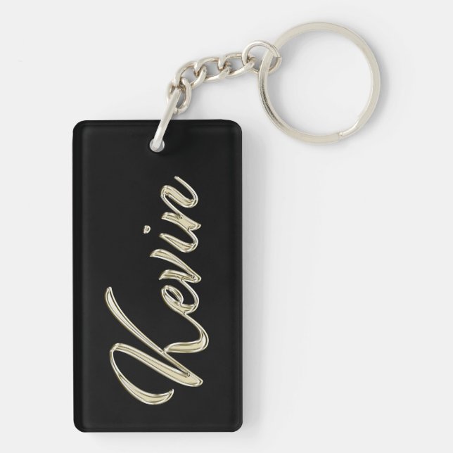 Porte-clés en whitegold avec le nom Kevin (Dos)