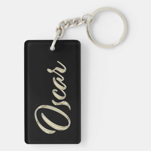 Porte-clés en whitegold avec le nom Oscar