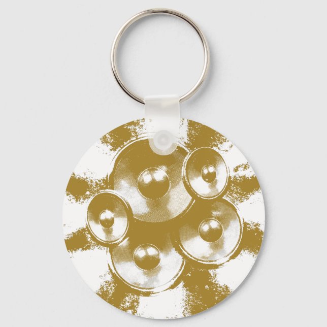 Porte-clés Enceintes de musique orange (Recto)