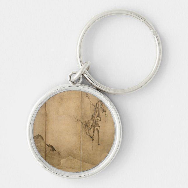 Porte-clés Encre japonaise sur papier Gibbons Primates & Pays (Devant)