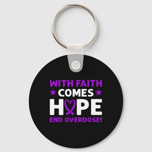 Porte-clés End Overdose! Purple Ribbon. Overdose Awareness  (Recto)