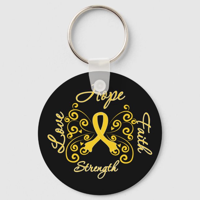 Porte-clés Endometriosis Hope Motto Butterfly (Recto)