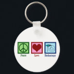 Porte-clés Endoscopie Peace Love<br><div class="desc">Peace Love Endoscopy. Un joli cadeau avec un signe de paix,  un coeur et un endoscope utilisés dans les procédures médicales pour désigner un patient.</div>