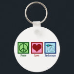 Porte-clés Endoscopie Peace Love<br><div class="desc">Peace Love Endoscopy. Un joli cadeau avec un signe de paix,  un coeur et un endoscope utilisés dans les procédures médicales pour désigner un patient.</div>