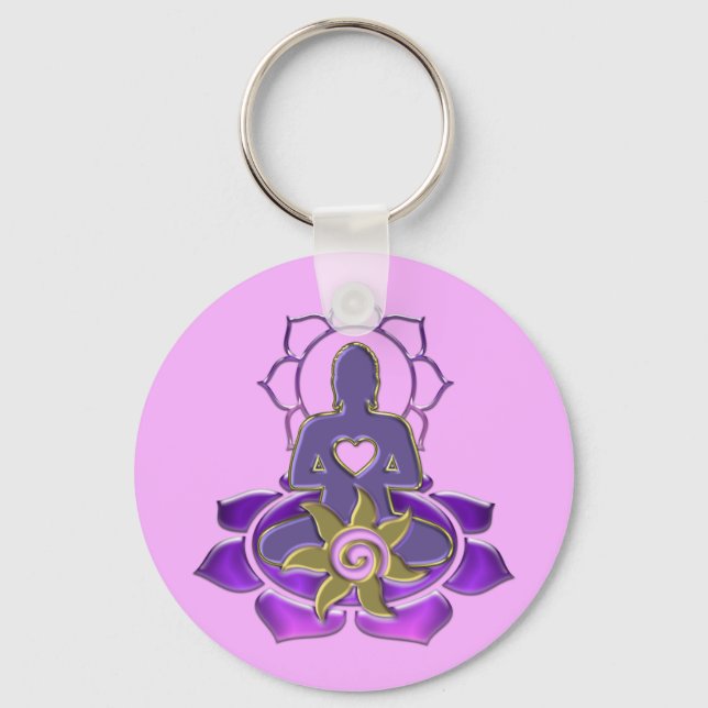 Porte-clés énergie BUDDHA | rose pâle (Recto)