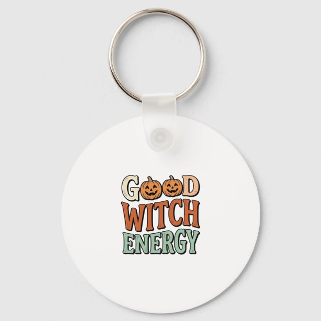 Porte-clés Énergie de bonne sorcière Design vectoriel Hallowe (Recto)