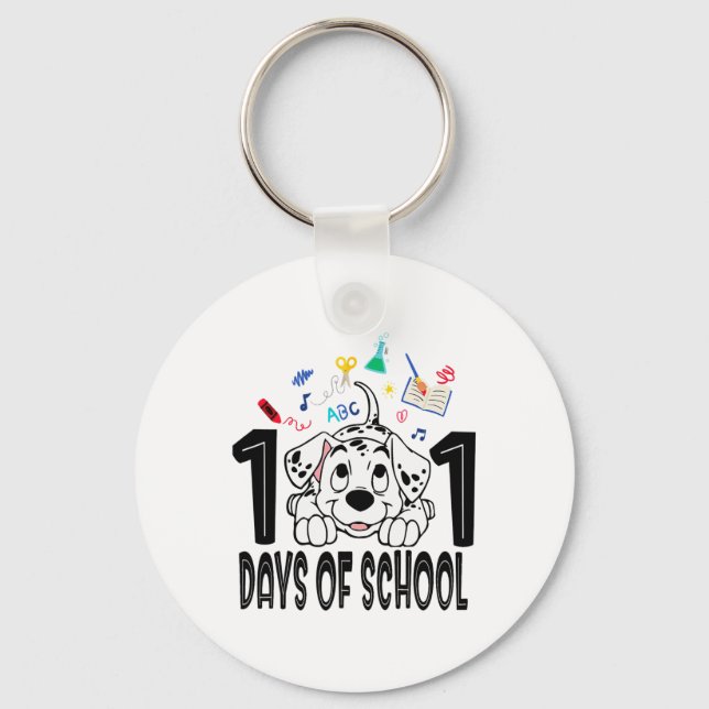 Porte-clés Enfant 100 Jours D'école Dalmatien Chiot 100ème Jo (Recto)