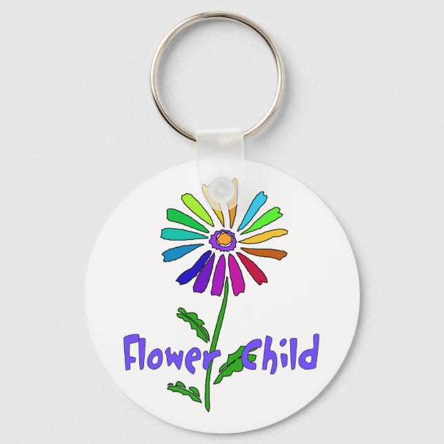 Porte-clés Enfant à fleurs (Recto)