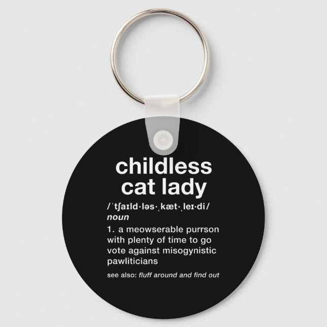 Porte-clés Enfant Chat Lady Funny Dictionnaire Définition (Recto)