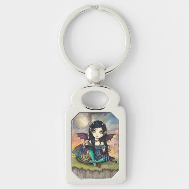 Porte-clés Enfant Dragon Mignonne Fée Vampire Gothique Art (Devant)