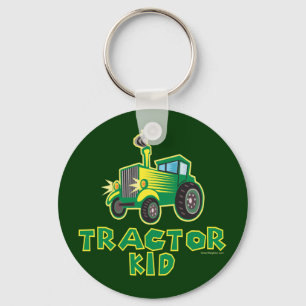 Porte-clés Enfant tracteur vert