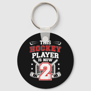 Porte-clés Enfants 2ème anniversaire de hockey sur glace Deux