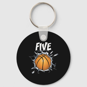 Porte-clés Enfants 5 ans Basketball Anniversaire Thème 5t