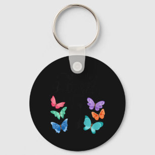 Porte-clés Enfants 5 ans Papillon Anniversaire Filles 5ème Fi