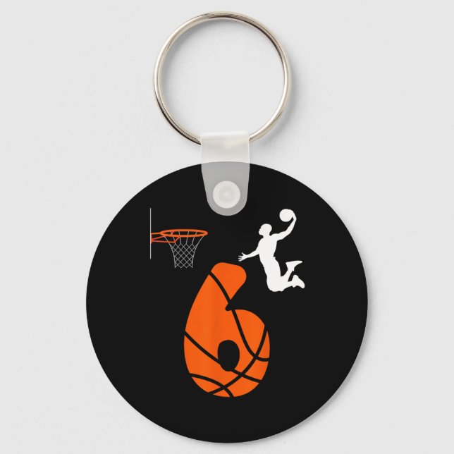 Porte-clés Enfants 6 ans Slam Dunk C'est mon 6 anniversaire B (Recto)
