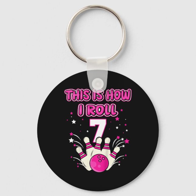 Porte-clés Enfants 7 ans Voici comment je roule 7e Bowling Gi (Recto)