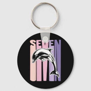 Porte-clés Enfants 7e anniversaire Cadeau Dauphin Ventilateur