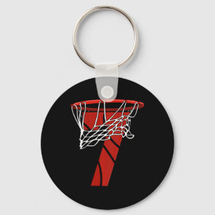 Porte-clés Enfants 7e anniversaire de basket-ball - Sept ans 