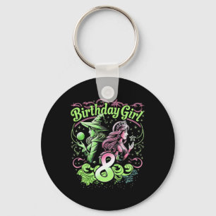 Porte-clés Enfants 8e Anniversaire Sorcière rose et verte 8 A