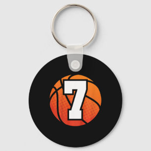 Porte-clés Enfants Basketball Anniversaire 7 Nombre Sept Anni