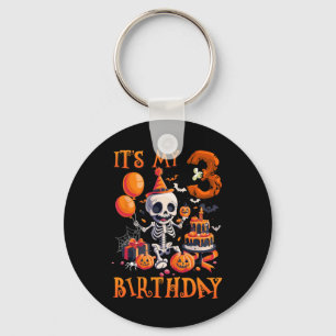 Porte-clés Enfants Boo C'est mon 3e anniversaire Halloween Sq