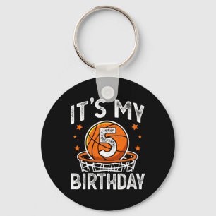 Porte-clés Enfants de 5 ans Basketball Sport 5e Anniversaire