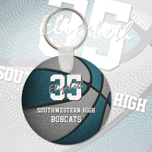 Porte-clés Enfants gris turquoise cadeaux sportifs basket-bal