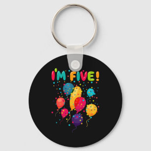 Porte-clés Enfants heureux 5 cinquième anniversaire ballons d