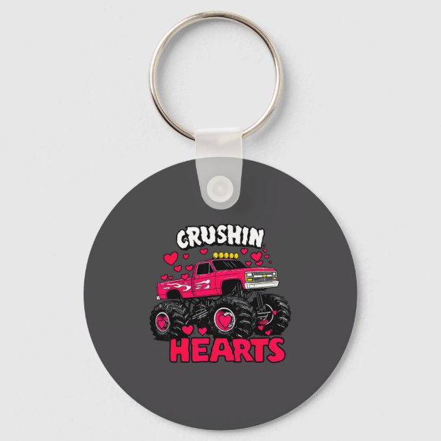 Porte-clés Enfants Mignons Camion de la Saint-Valentin Écrasa (Recto)