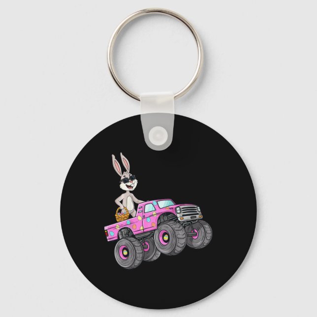 Porte-clés Enfants Pâques Rabbit équitation Monster Camion Fu (Recto)