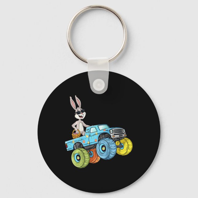Porte-clés Enfants Pâques Rabbit équitation Monster Camion Fu (Recto)