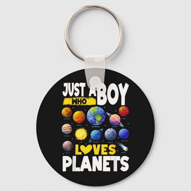 Porte-clés Enfants un garçon qui aime les planètes science de (Recto)