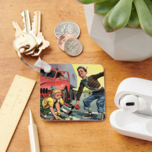 Porte-clés Enfants Vintage, patrouille de sécurité garçon aid