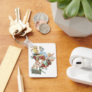 Porte-clés Enfants vintages Jouer avec des camions de pompier