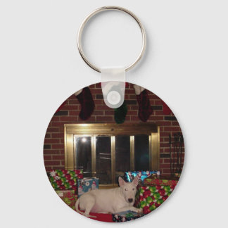 Porte-clés english bull terrier christmas present fireplace