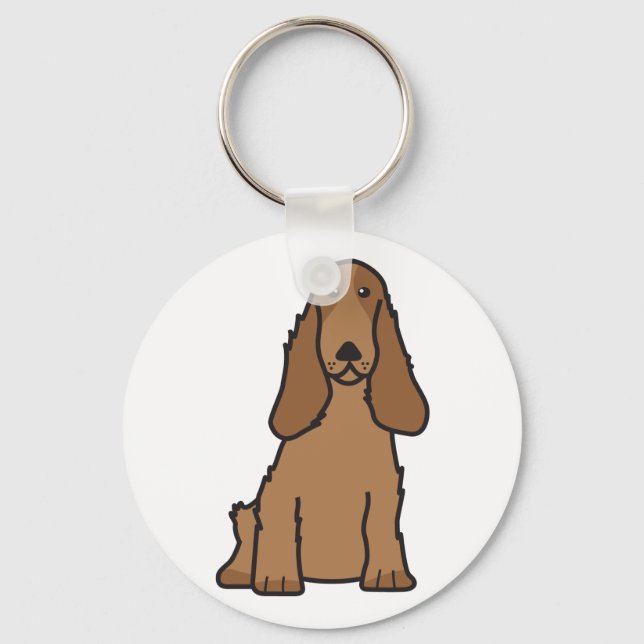 Porte-clés English Cocker Spaniel Dog Cartoon (Recto)