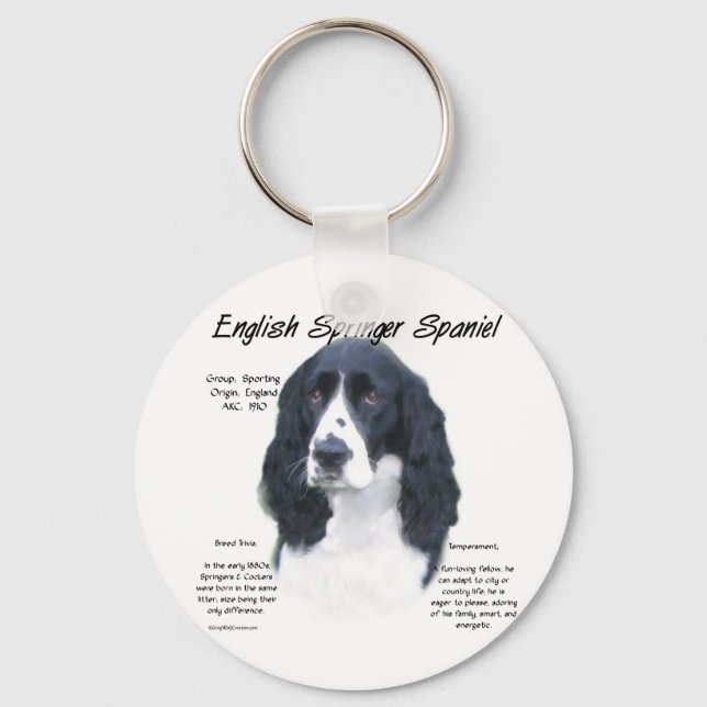 Porte-clés English Springer Spaniel (blk) History Design (Recto)