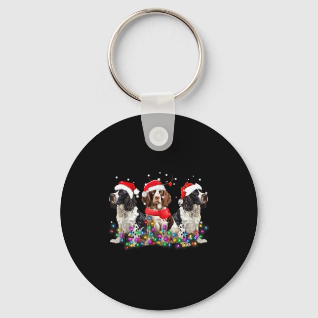 Porte-clés English Springer Spaniel Dog Christmas Matching Fa (Recto)