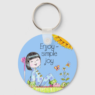 Porte-clés Enjoy - Simple Joy porte - clé bleu arrière - plan