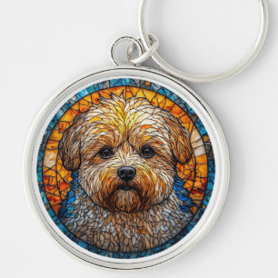 Porte-clés Enluminure colorée en verre de style mosaïque repr