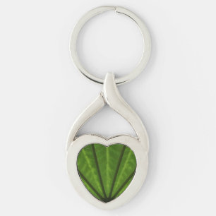 Porte-clés Énorme Clôture du coeur Feuille verte