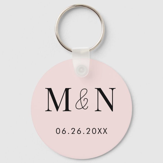 Porte-clés Enregistrer la date monogrammée (Recto)