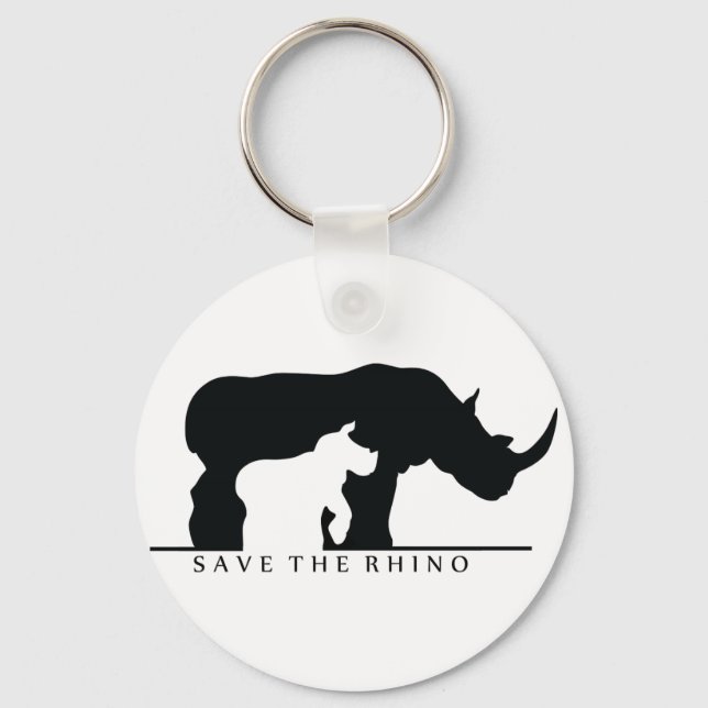 Porte-clés Enregistrer le Rhino (blanc ver.) (Recto)