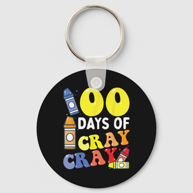 Porte-clés Enseignant 100 Jours Cray Cray 100e Jour De Garçon (Recto)