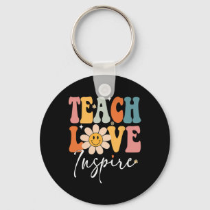 Porte-clés Enseignant Apprendre L'Amour Inspirer Retro Retour