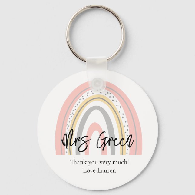 Porte-clés Enseignant de l'école arc-en-ciel (Recto)