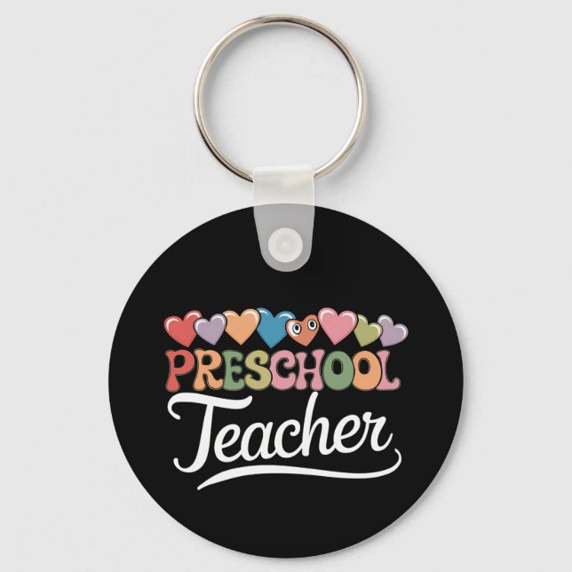 Porte-clés Enseignant de maternelle Premier jour Groovy Retou (Recto)