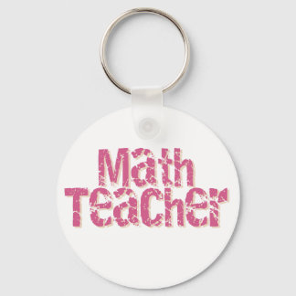 Porte-clés Enseignant en mathématiques de texte rose