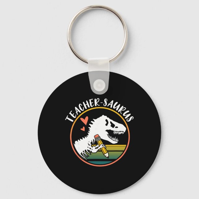Porte-clés Enseignant-saurus Drôle Dinosaure Enseignant Desig (Recto)